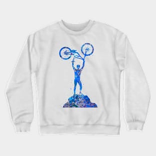 Downhill mountain bike blue Crewneck Sweatshirt